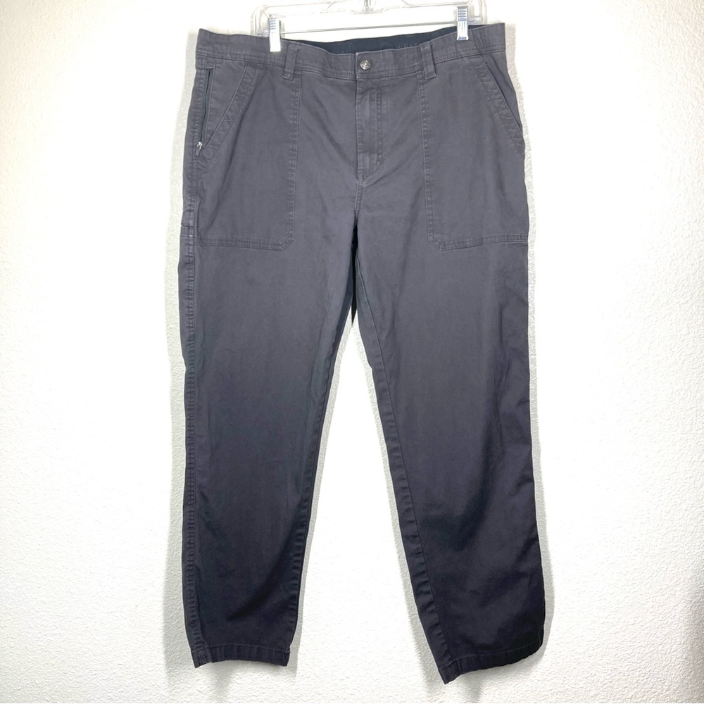WP Weatherproof Cargo Hiking Pants Gray 40x32 Cotton Spandex Velcro Pockets